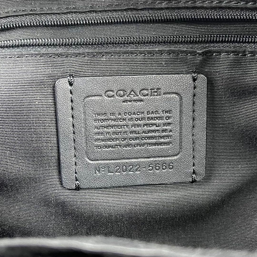 美品 COACH コーチ リュック サイドポケット付 オールレザー 黒