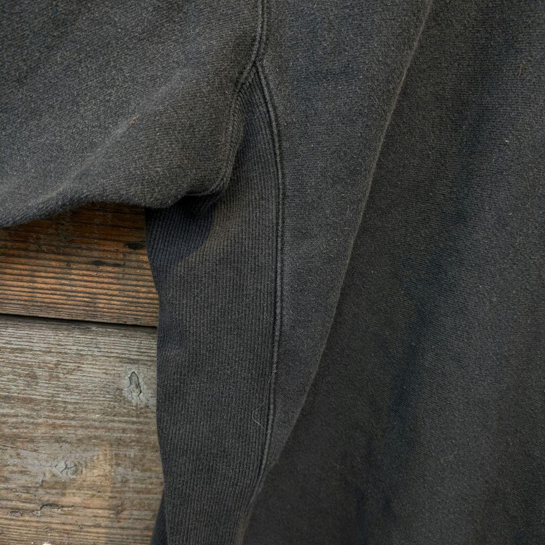 90s　Champion　リバースウィーブ　炭黒　刺繍　ヘビーウェイト　フェード