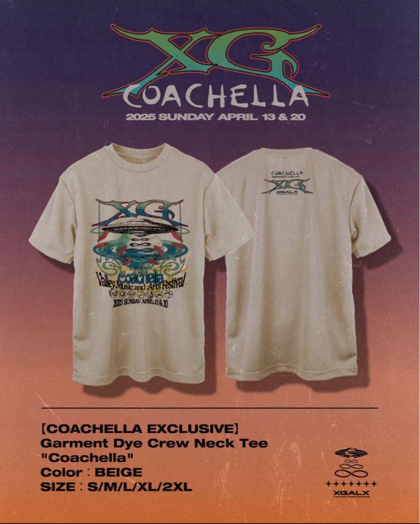 XG Coachellaコーチェラ 限定 Tシャツ 2XLサイズ - メルカリ