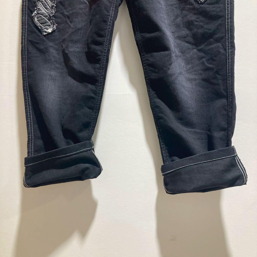 BARNI VARNO パンツ　ブラック　ワイド　太め　L