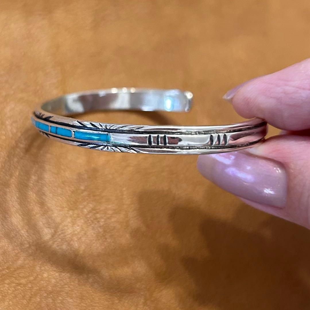 【定価18,000円】天然石シルバー ターコイズ バングル silver925