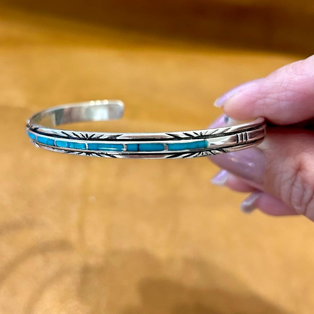 【定価18,000円】天然石シルバー ターコイズ バングル silver925