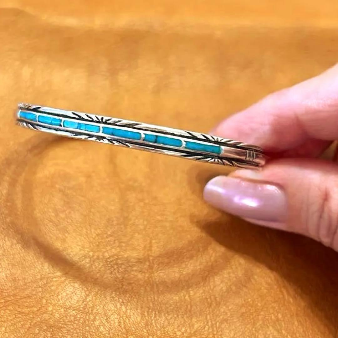 【定価18,000円】天然石シルバー ターコイズ バングル silver925