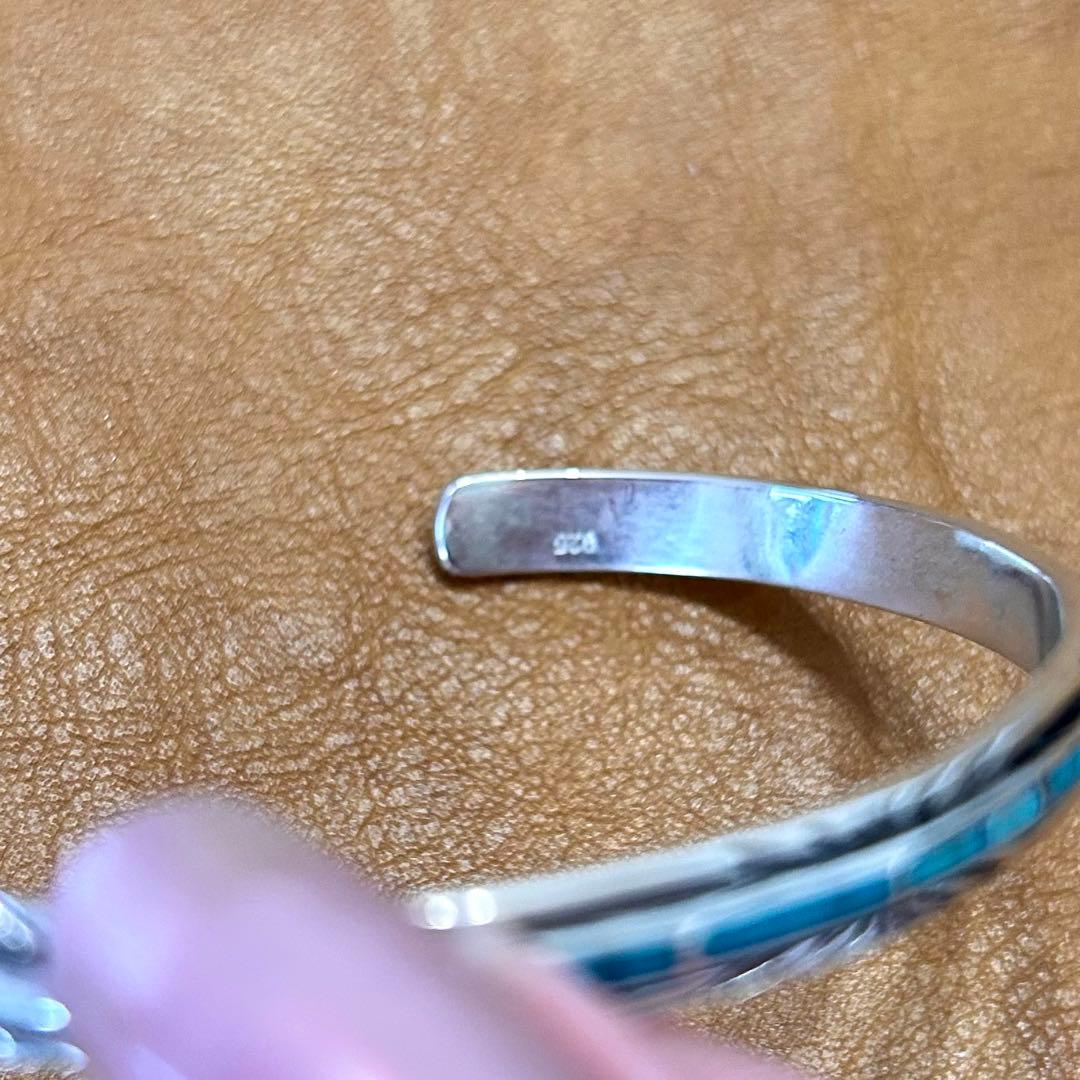 【定価18,000円】天然石シルバー ターコイズ バングル silver925