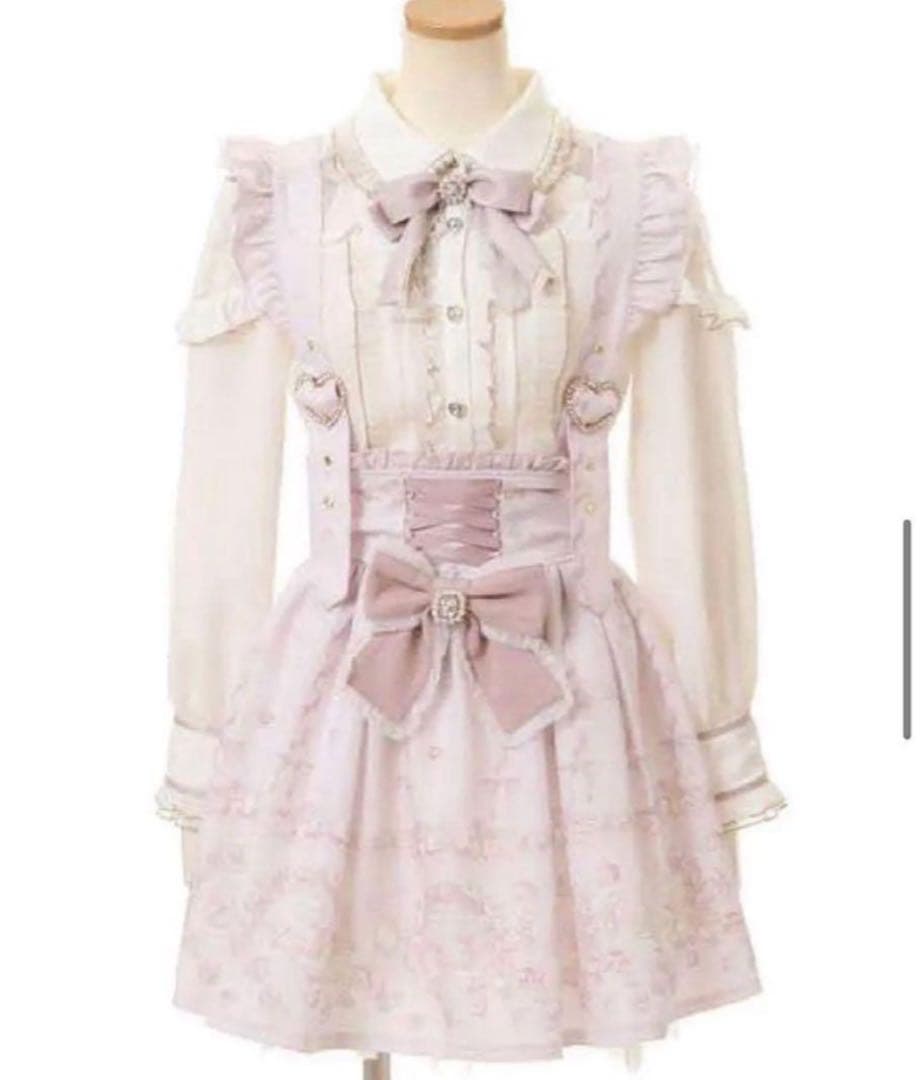 LIZ LISAのGirls Party柄サスペンダー付スカート