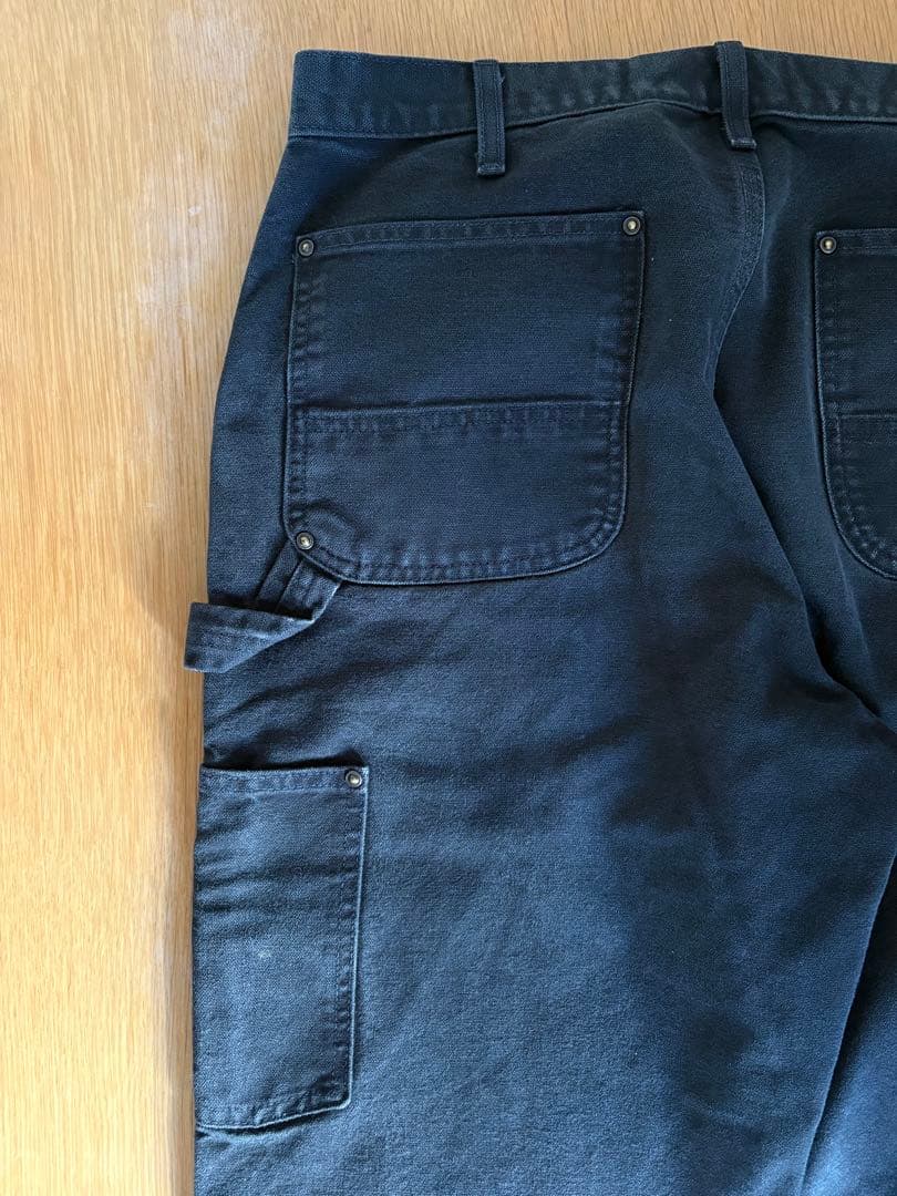 Carharttダブルニー ブラックB136 BLK W33L32