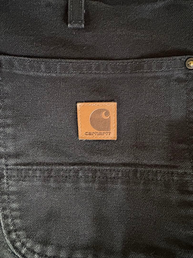 Carharttダブルニー ブラックB136 BLK W33L32