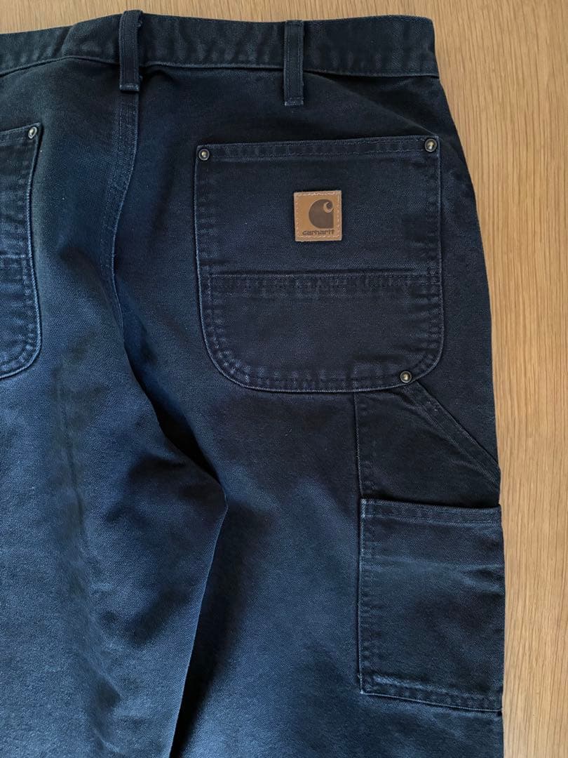 Carharttダブルニー ブラックB136 BLK W33L32