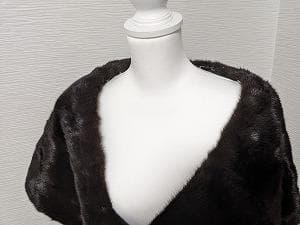186 ミンク　毛皮　リアルファー　ショール　ケープ　ボレロ　ストール