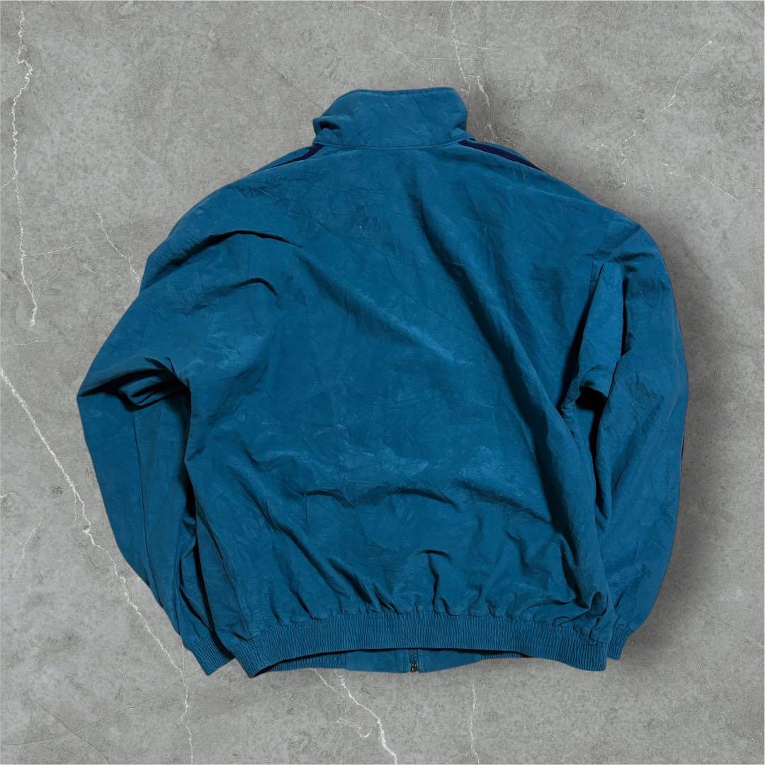 【M31】80-90sスペイン製adidasベロアトラックジャケット緑紺3ライン