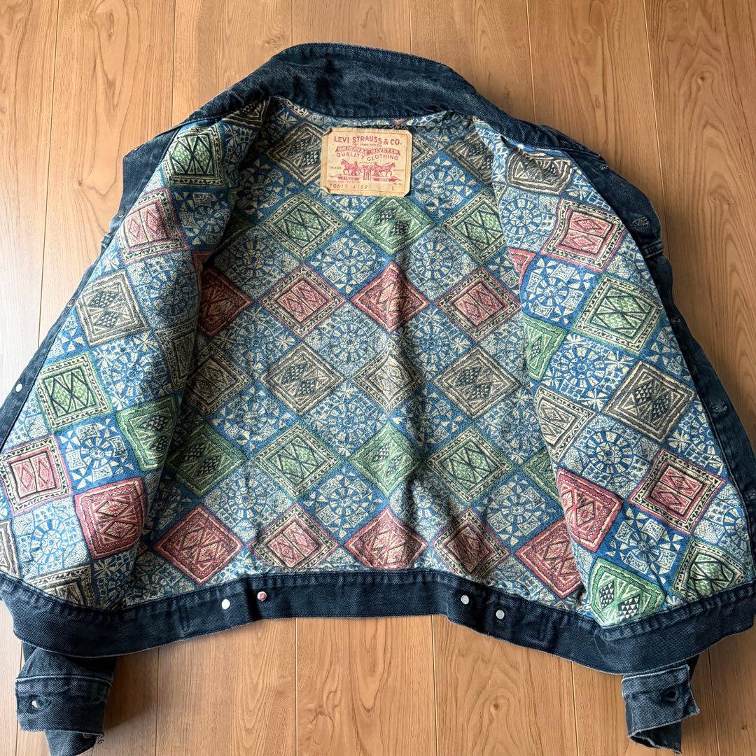 裏地◎ 90s リーバイス 70617 ブラック デニムジャケット USA製