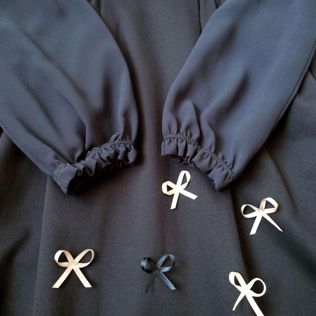 TOCCA　トッカ　ワンピース　ネイビー　リボン　フォーマル　卒業式　150