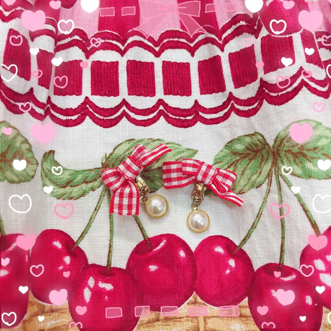 シャーリーテンプル❤️チェリーバスケット❤️ワンピ❤️チェック❤️メゾピアノ❤️カーデ❤️赤