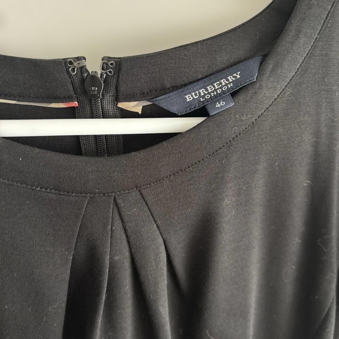 BURBERRY 半袖膝丈ワンピース 46 ブラック