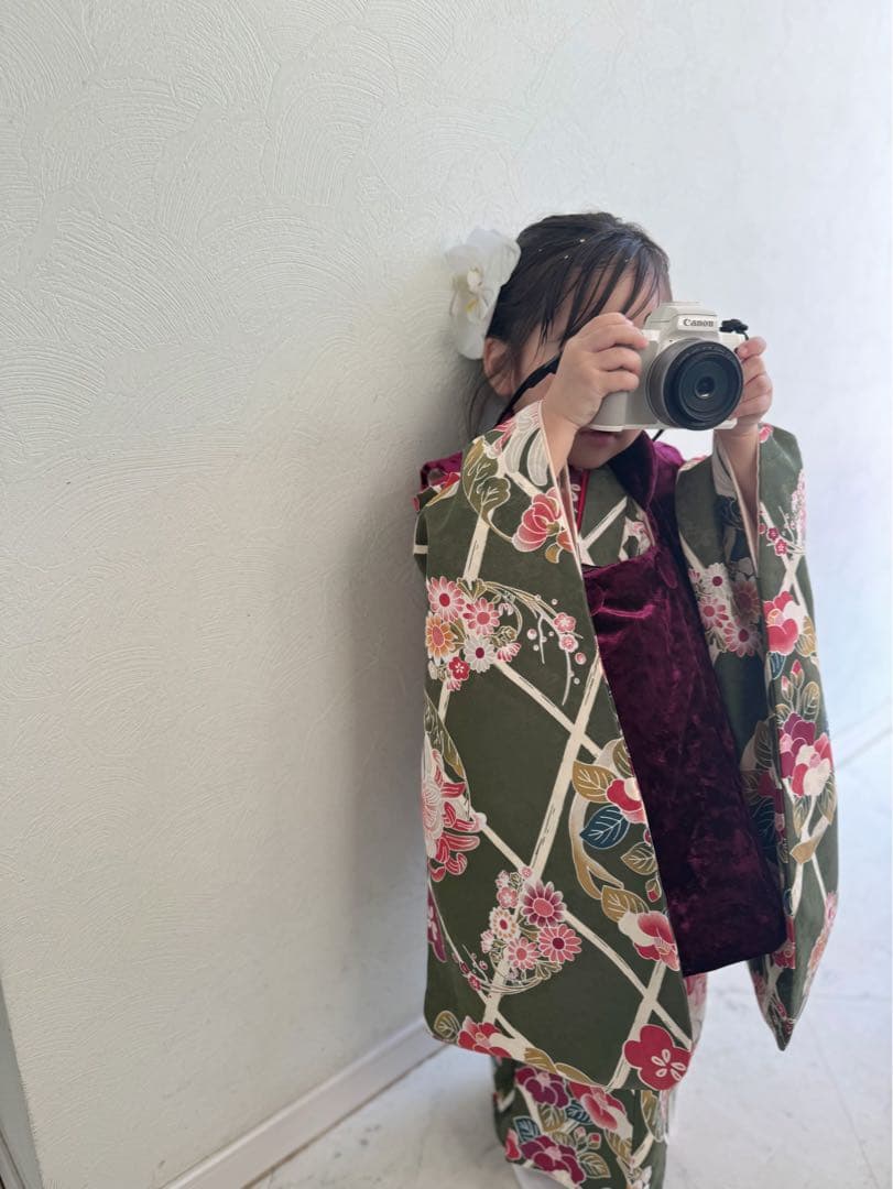 お値下げしました！utatane ひよこ商店 三歳着物 100サイズ 七五三 緑