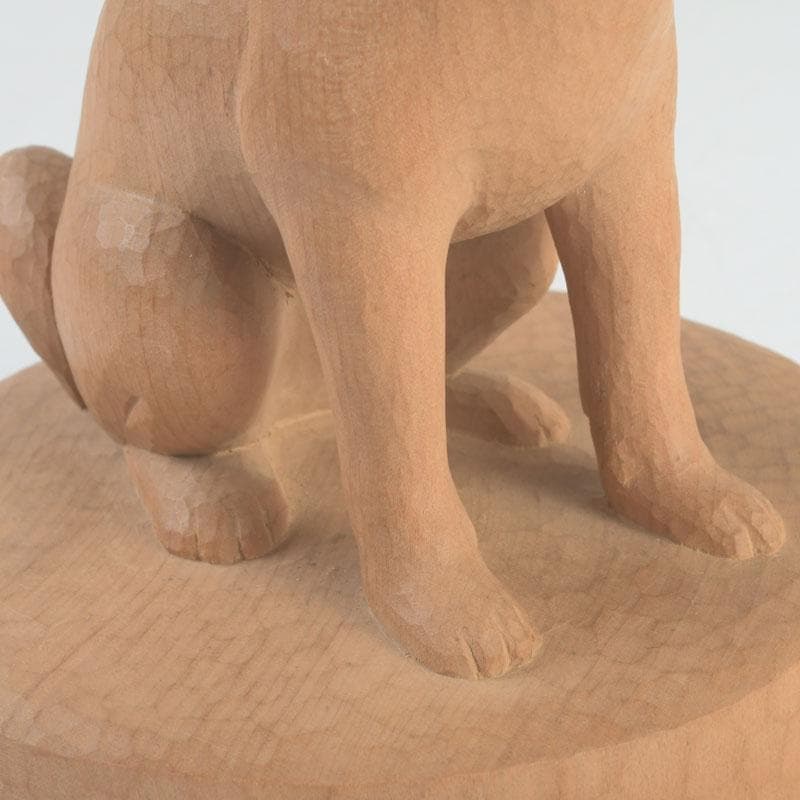 新木 氷馬 様専用富山県工芸家 得地秀生作 木彫 犬 置物 共箱 V 9559