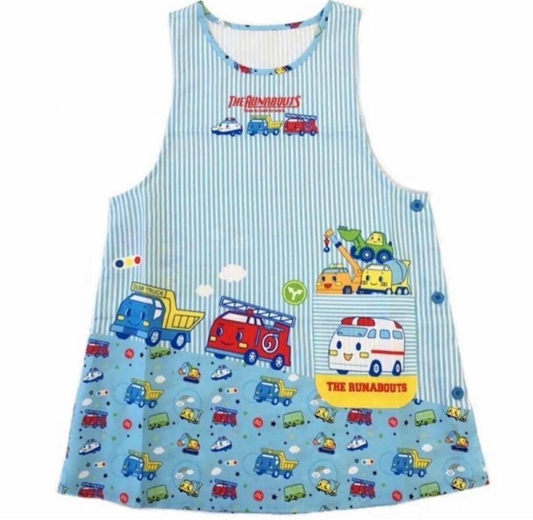 ザラナバウツ エプロン 新品未使用 働く車 キャラクター 保育士 男性用