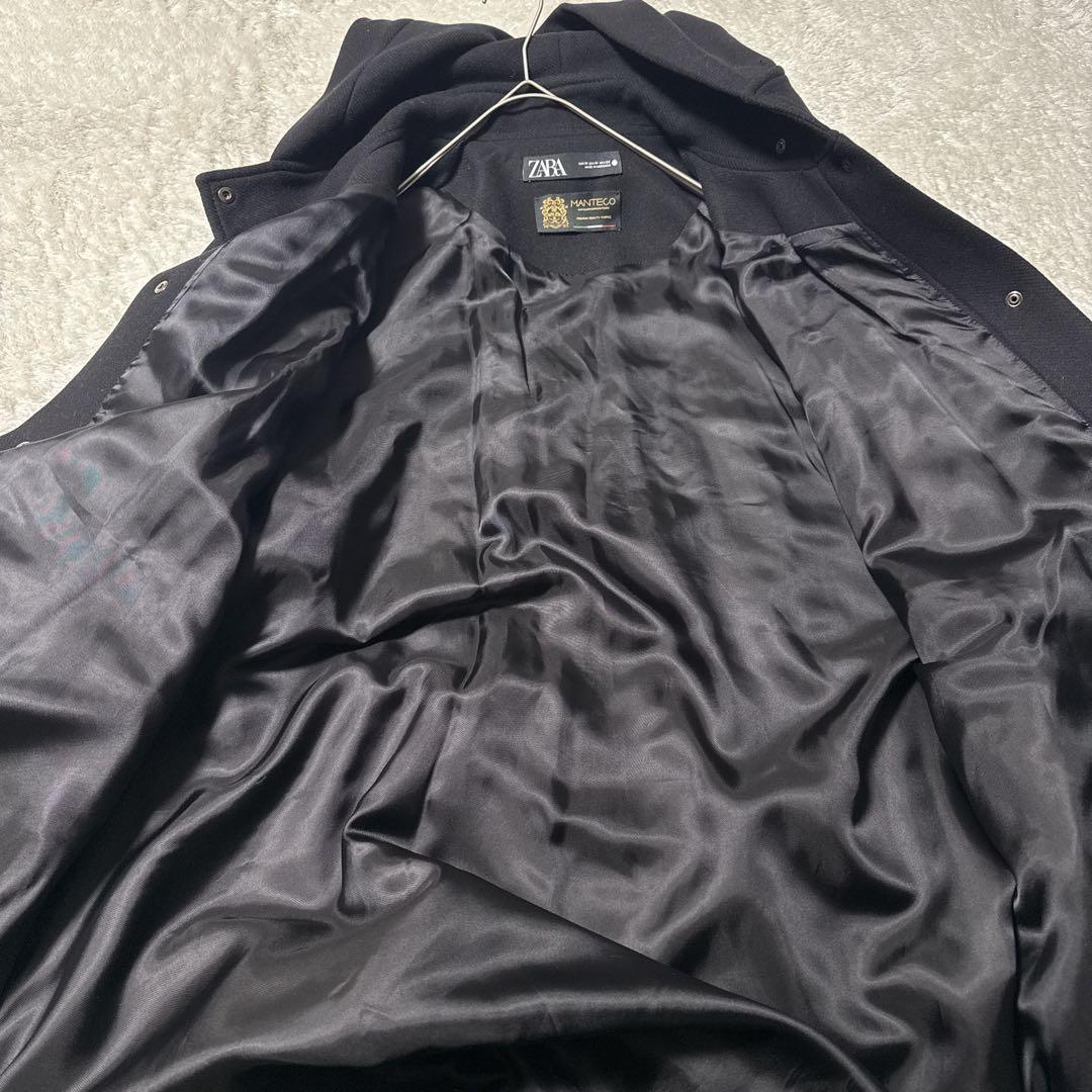 ZARA ロングコート ポンチョ マンテコウール ブラック MANTECO