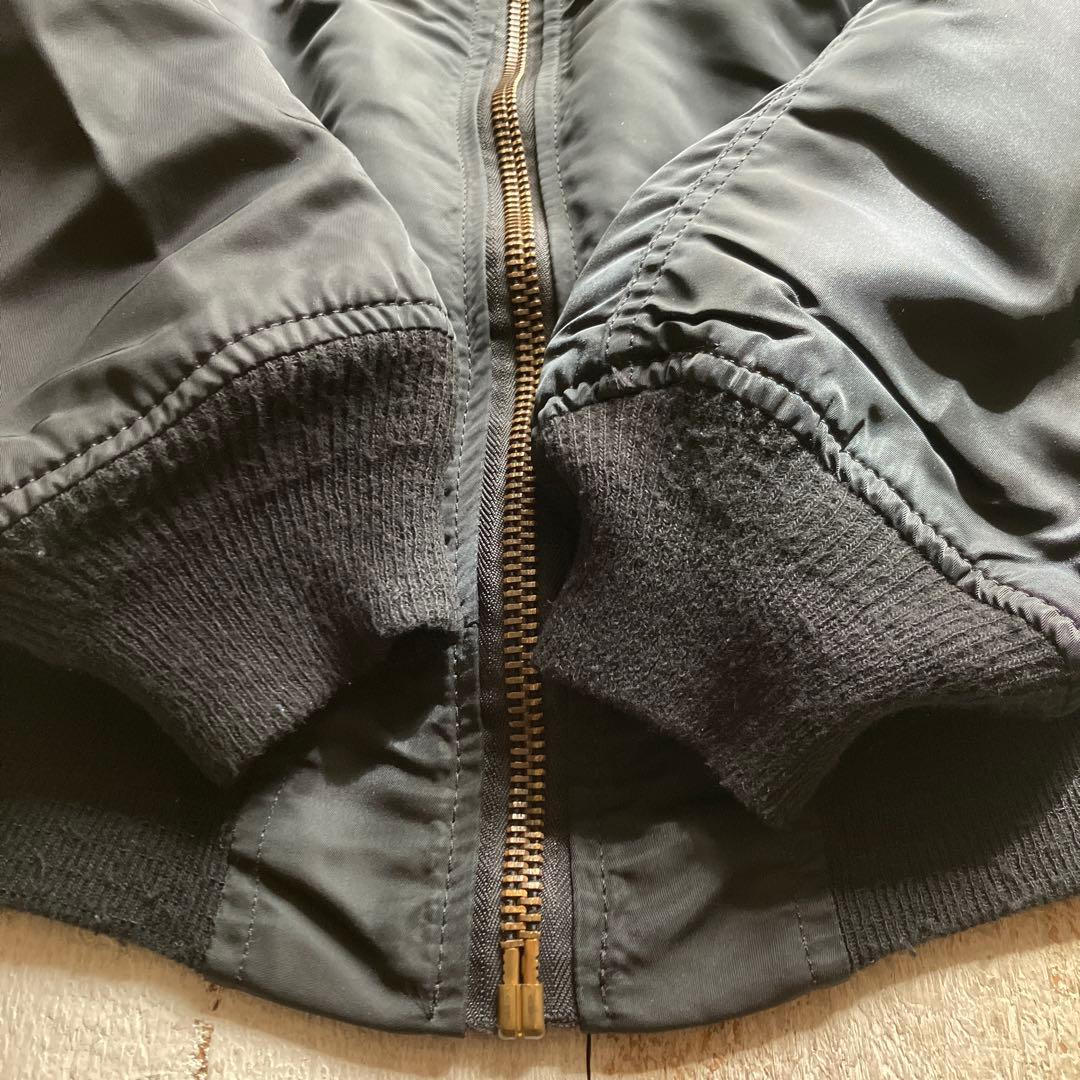 アルファ MA-1 M ブラック USA製 vintage 短丈 ショート丈