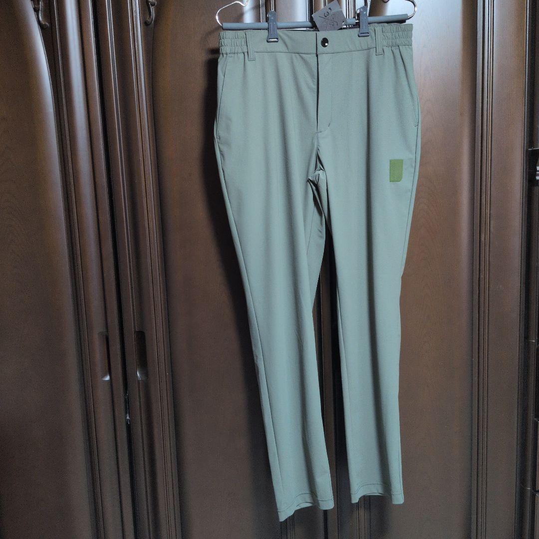 SY32:メンズ:Lサイズ:ストレッチ ロングパンツ:オリーブ色