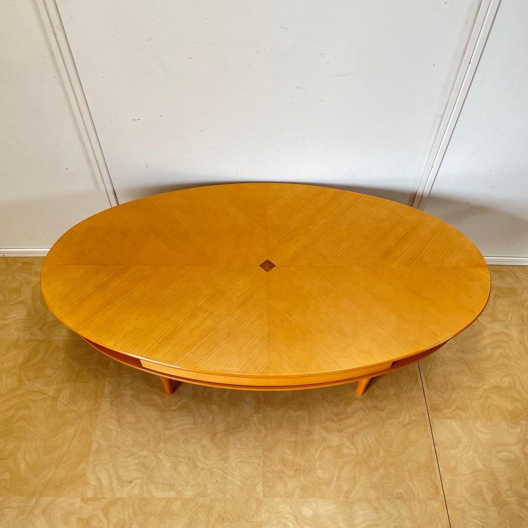 蛇腹 引き出し 楕円テーブル オーバルテーブル ローテーブル 北欧スタイル