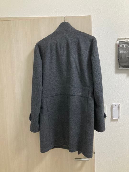 美品 定番品 バーバリー メンズロングコート グレー