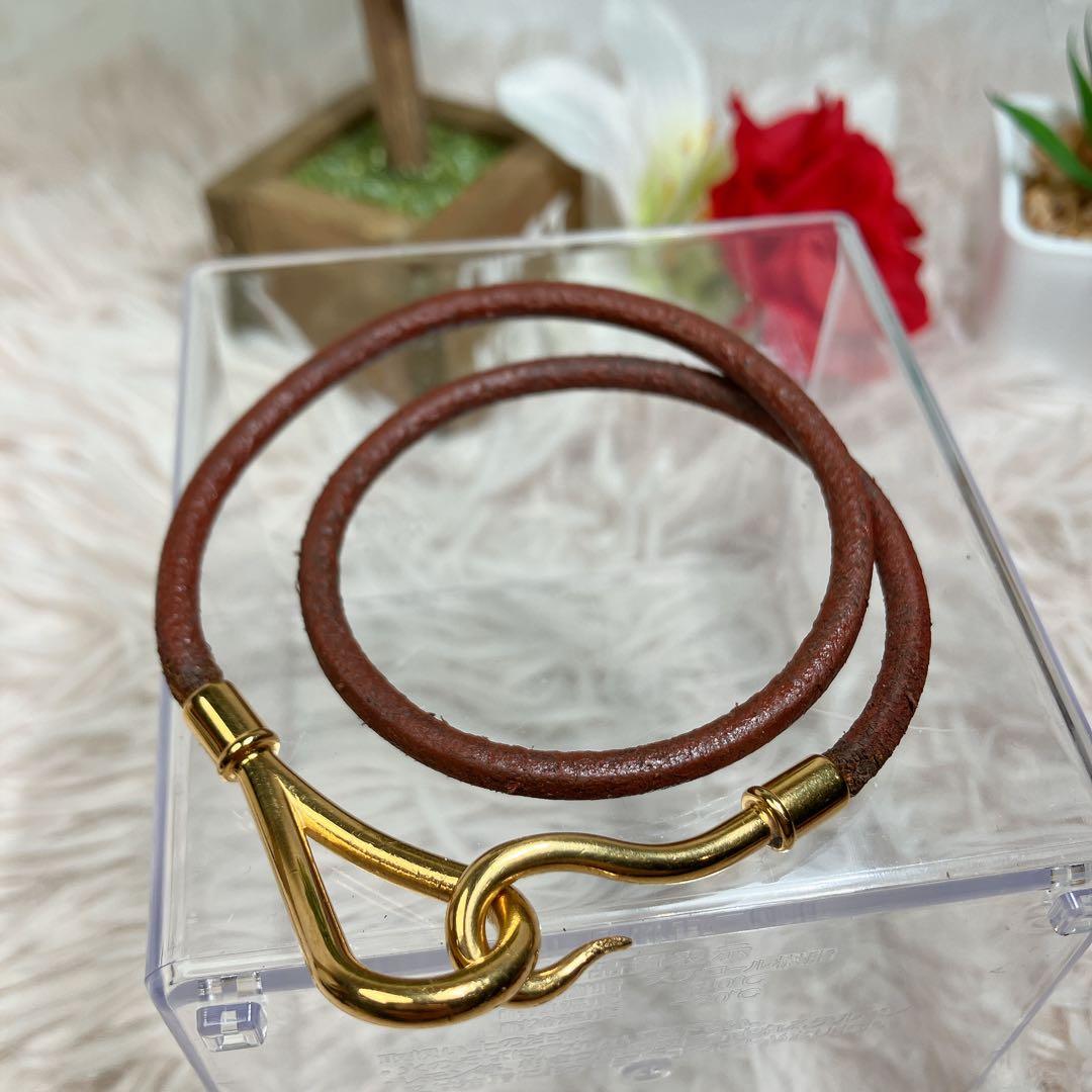 HERMES エルメス ジャンボ ブレスレット ダブル ゴールド チョーカー