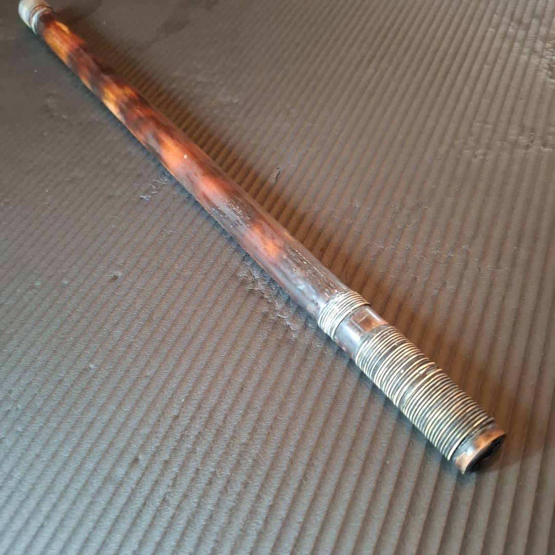 篠笛　古典調　7穴　五本調子　天地籐巻き　煤竹風仕上げ