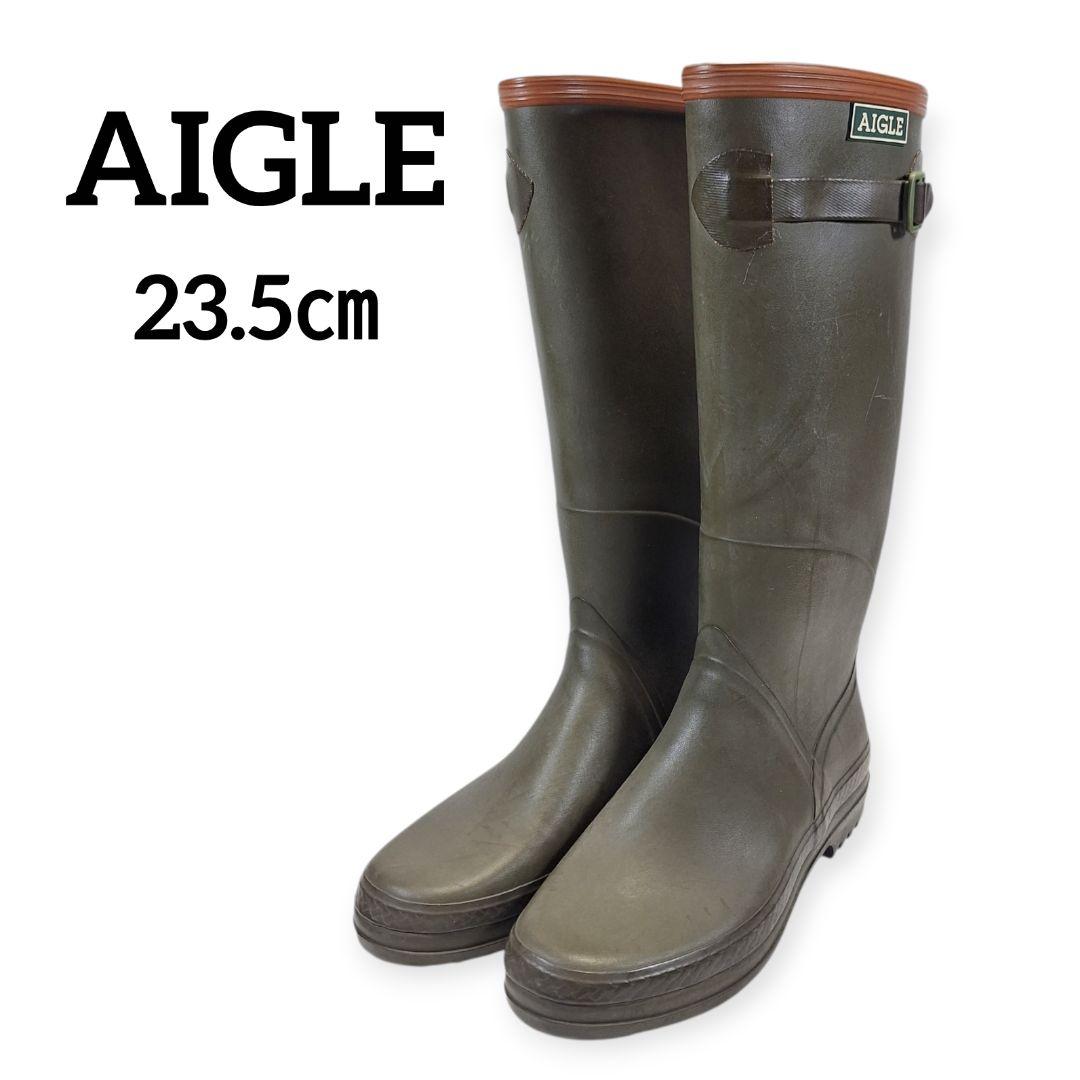 AIGLE 長靴 レインブーツ オリーブグリーン カーキ 23.5㎝ - メルカリ