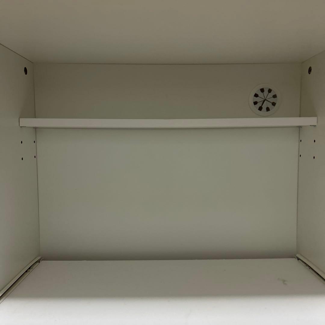 ホワイト木製食器棚 ガラス扉付き