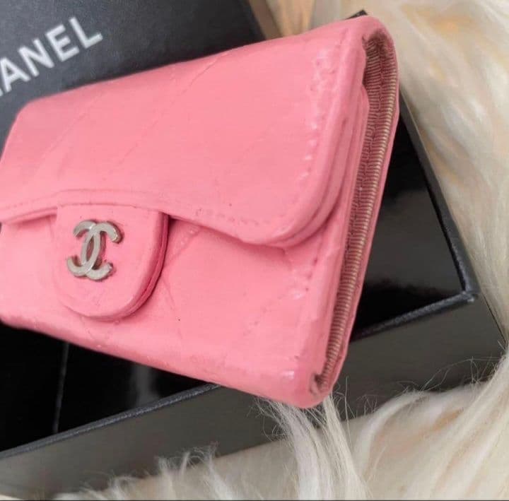 シャネル CHANEL カードケース キーケース マトラッセ ピンク ココマーク