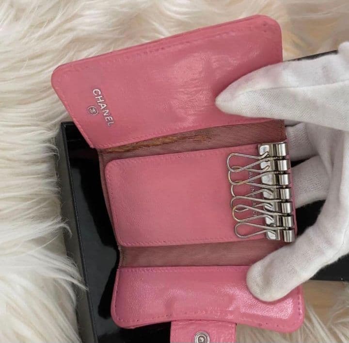 シャネル CHANEL カードケース キーケース マトラッセ ピンク ココマーク