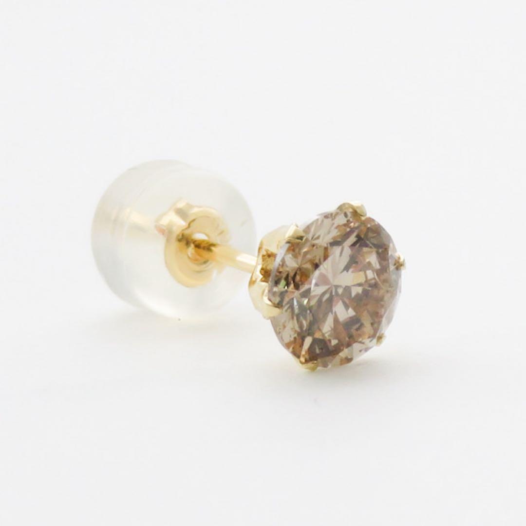 ゆ*う様 【本物保証】K18YG 天然ダイヤモンド 片耳ピアス｜0.586ct