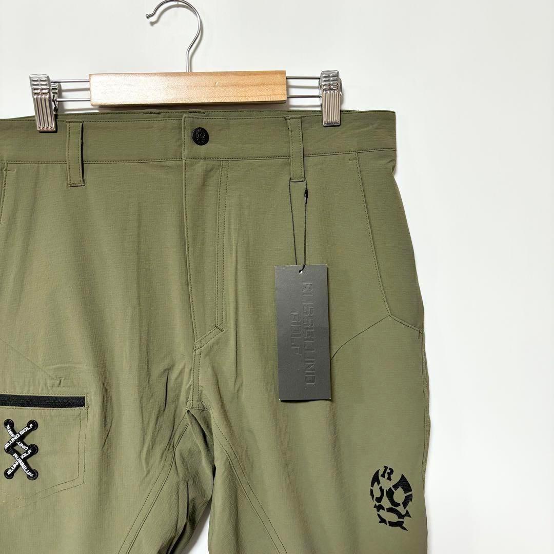 新品 ラッセルノ ゴルフ ストレッチ カーゴ ロングパンツ サファリ M 4