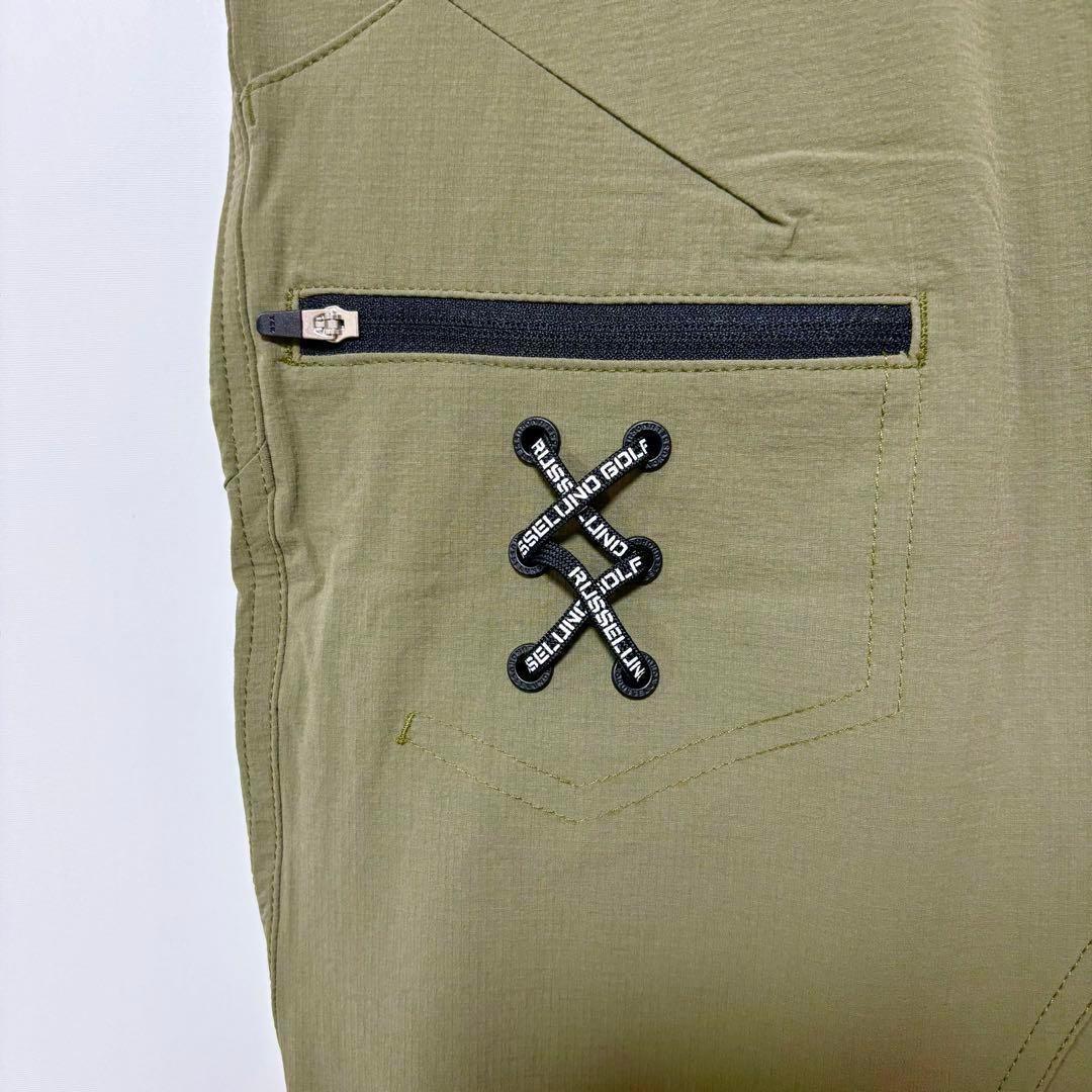 新品 ラッセルノ ゴルフ ストレッチ カーゴ ロングパンツ サファリ M 4