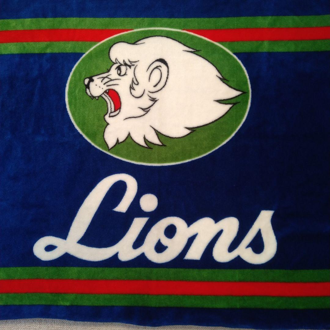 希少 年代物】西武ライオンズ球団旗デザイン ラグ？ ブランケット
