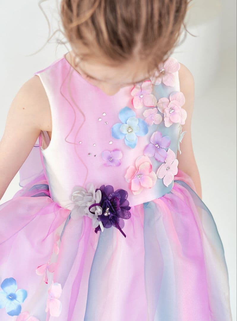 DRESCCO グラデーションパープルオーガンジーロングドレス