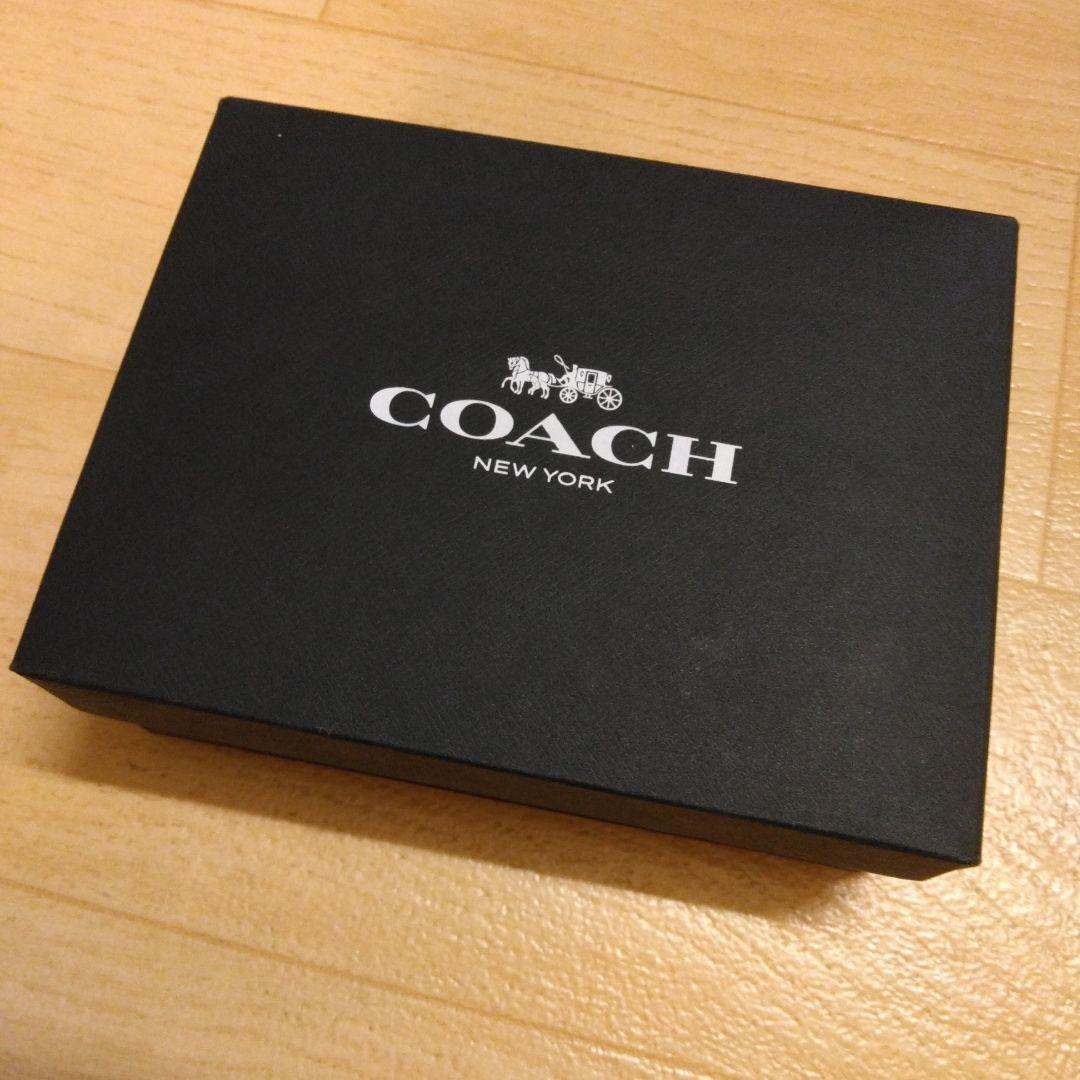 新品未使用　箱付き　コーチ　ミニトライフォールドウォレット　三つ折り財布　グレー