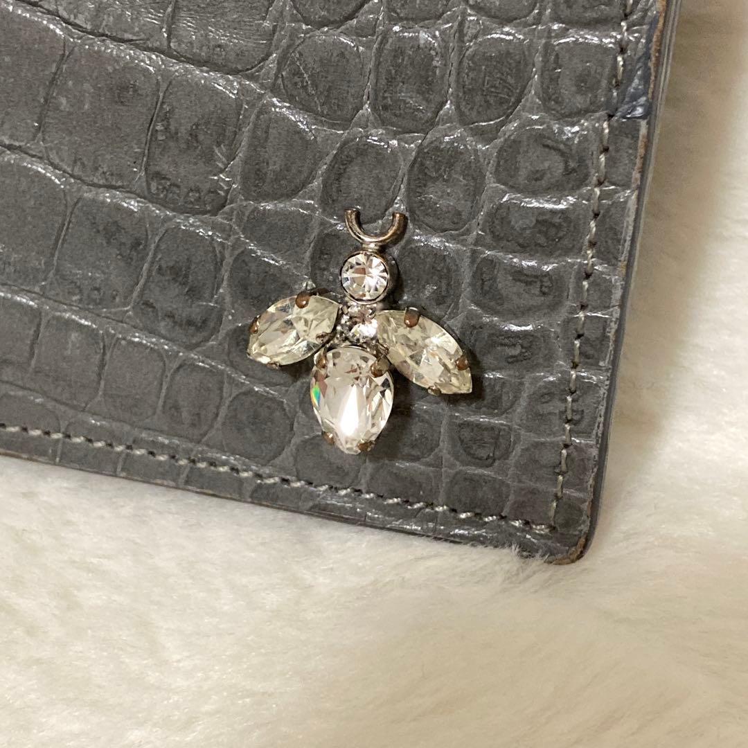 A.D.M.J the bee スワロフスキー 長財布 蜂 折財布 ビジュー