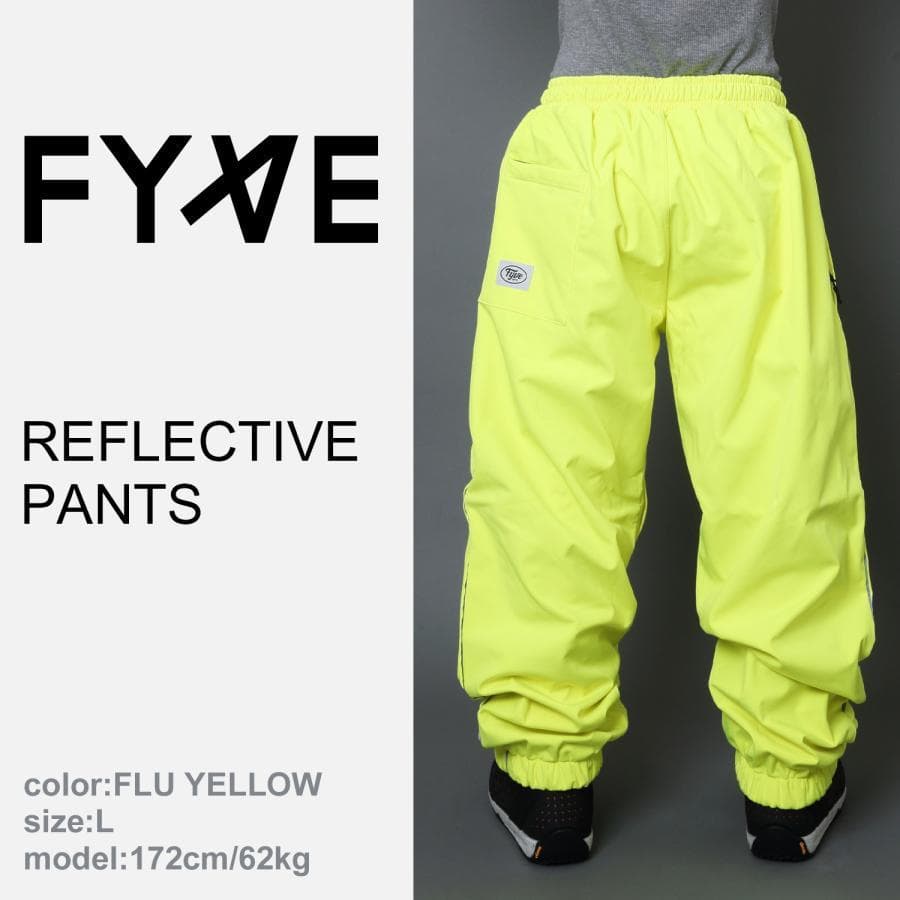 FYVE スノーボードウェア 新品 リフレクティブパンツ イエローLサイズ