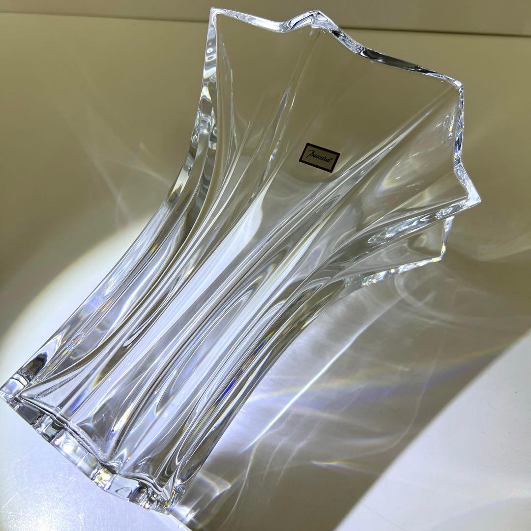 ☆洋3 バカラ 大花瓶 共箱 高さ約20㎝ 東Y7-1020④