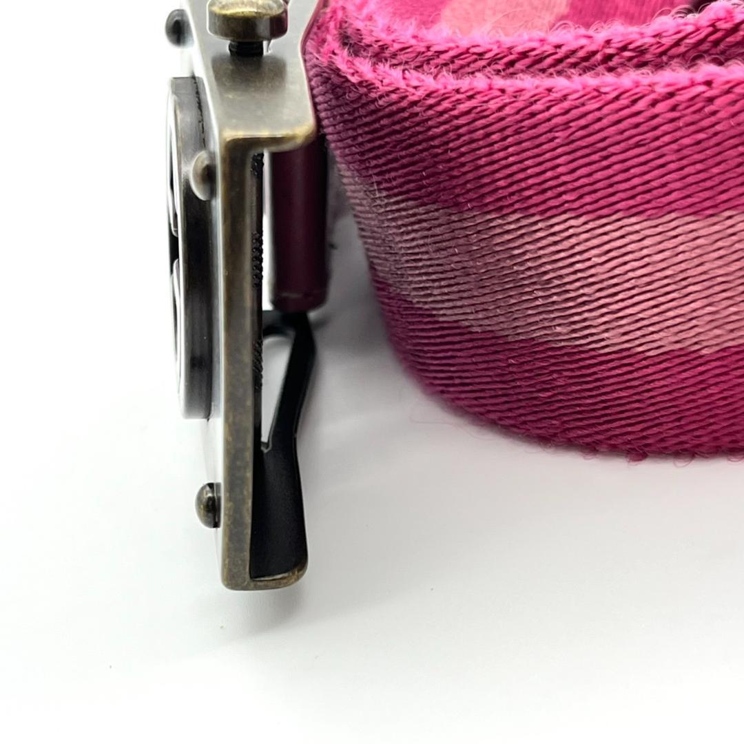 希少 グッチ ベルト インターロッキング シェリーライン ガチャベルト ピンク