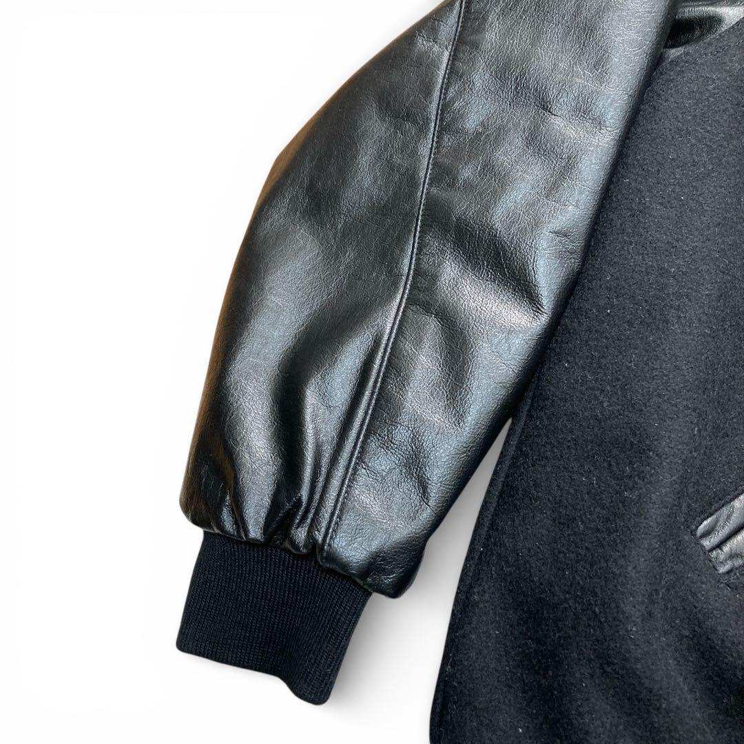 HOLLOWAY ホロウェイ ブラック ウール レザー スタジャン L USA製