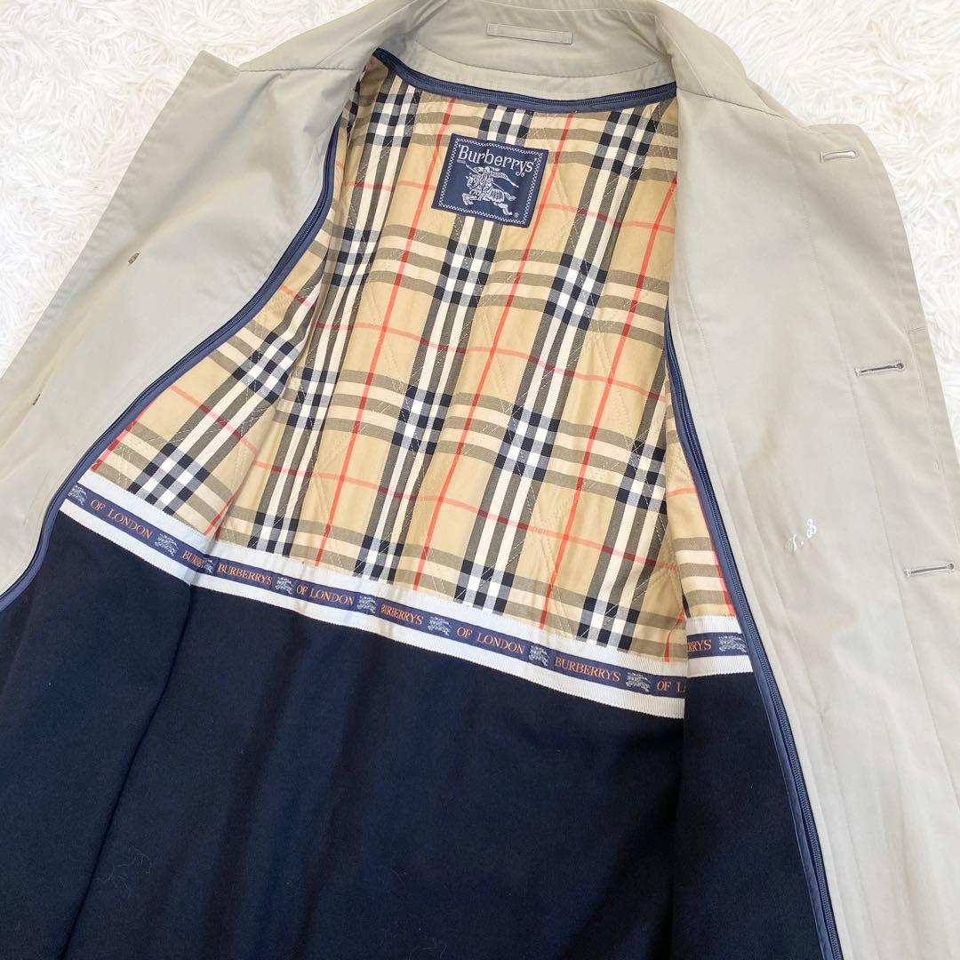 【美品・希少・XL】 バーバリー ステンカラーコート ノバチェック ライナー付き
