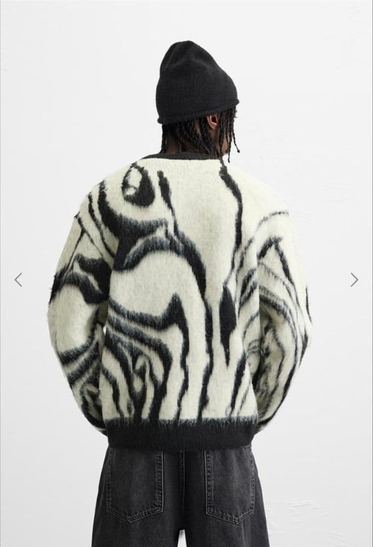 ZARA アブストラクトジャガードセーター M ニット - メルカリ