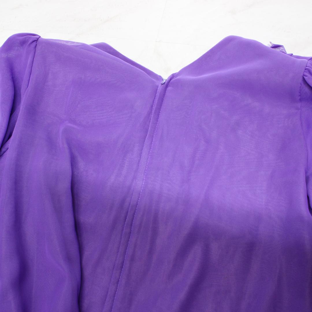 【美品 日本製社交ダンス衣装】上下セット SEKINE 紫 かわいい 上品