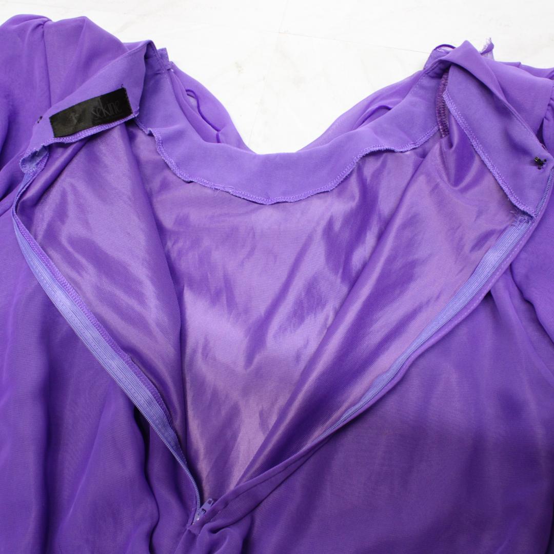 【美品 日本製社交ダンス衣装】上下セット SEKINE 紫 かわいい 上品