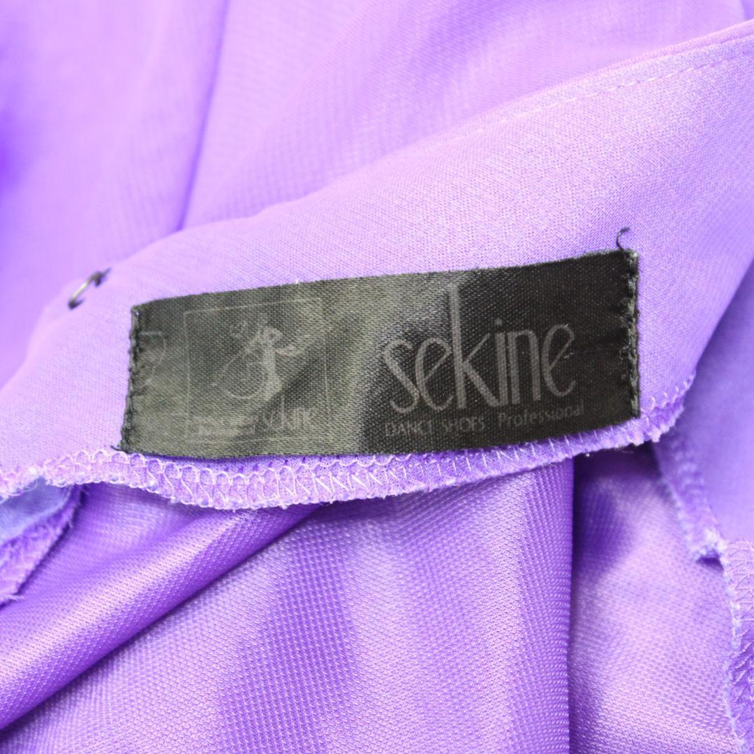 【美品 日本製社交ダンス衣装】上下セット SEKINE 紫 かわいい 上品