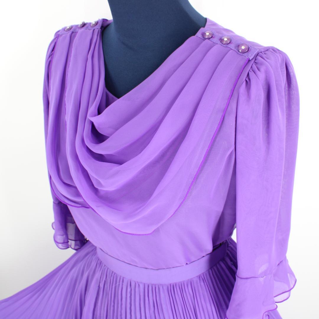 【美品 日本製社交ダンス衣装】上下セット SEKINE 紫 かわいい 上品