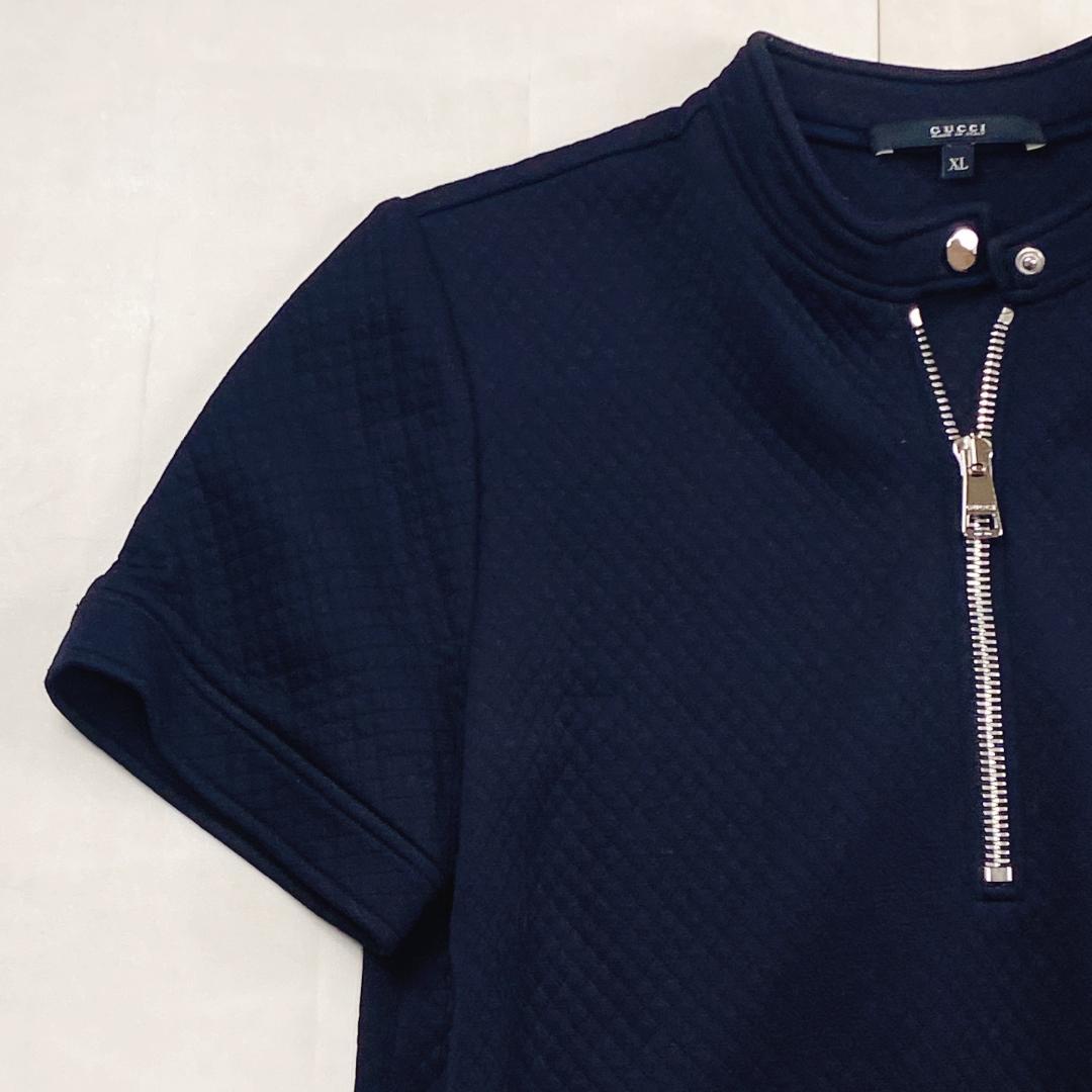 美品 ストレッチ GUCCI キルティング ロゴジップ ワンピース